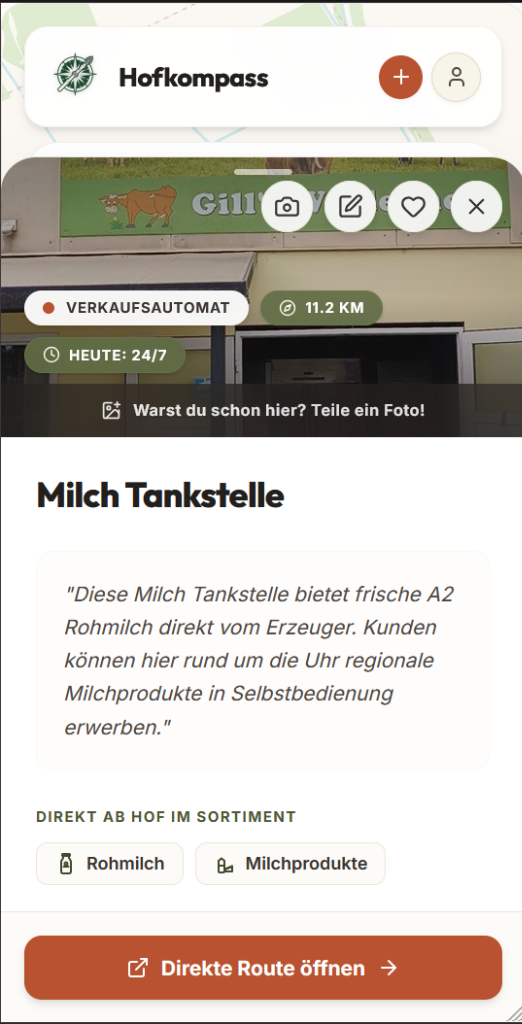 Erzeugerprofil in der Hofkompass App